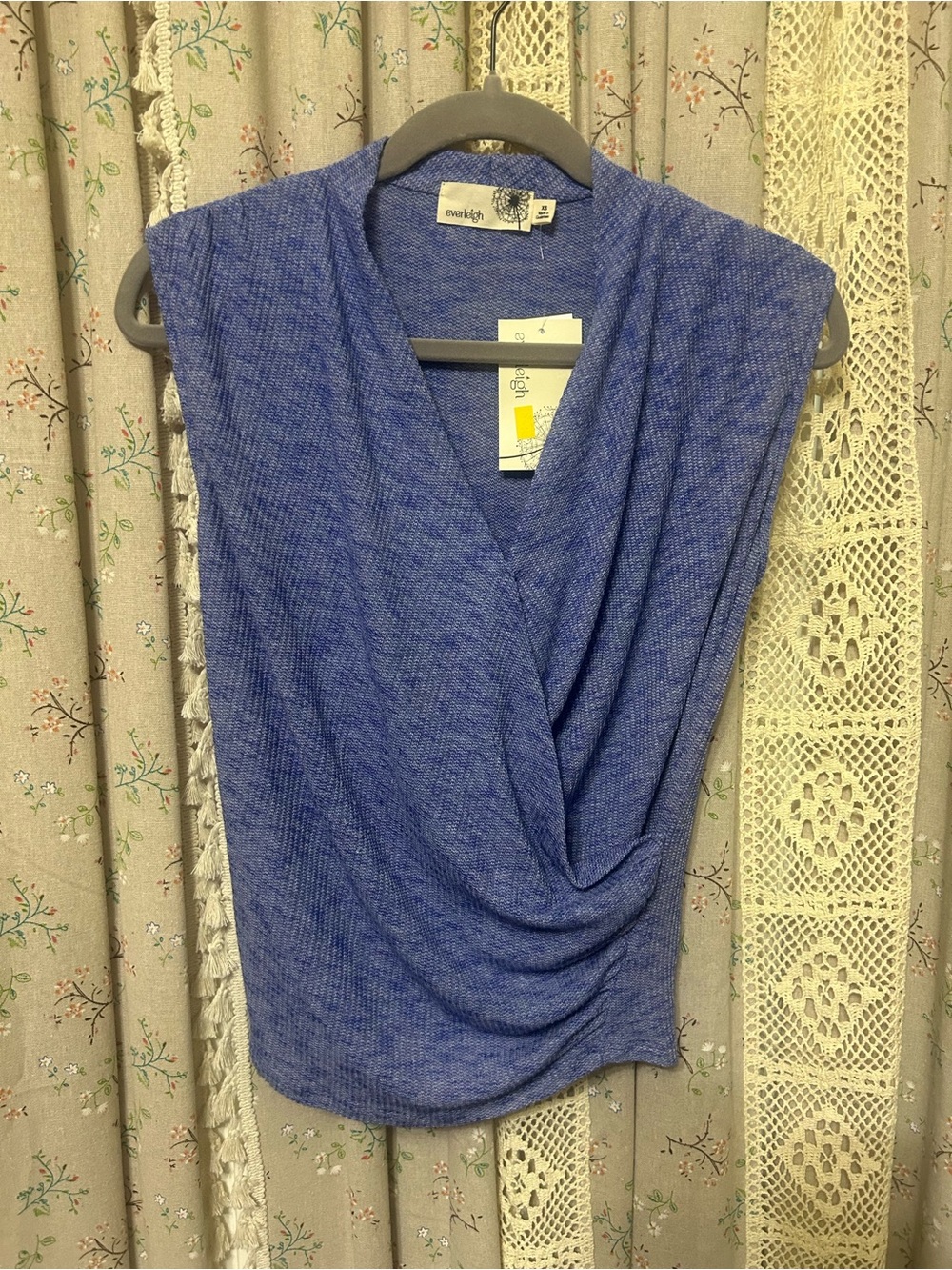 2/$28 Everleigh Royal Blue Draped Surplice Knit Top NWT XS